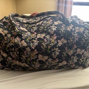 Vera Bradley Floral Quilted Bag - Black and Pink